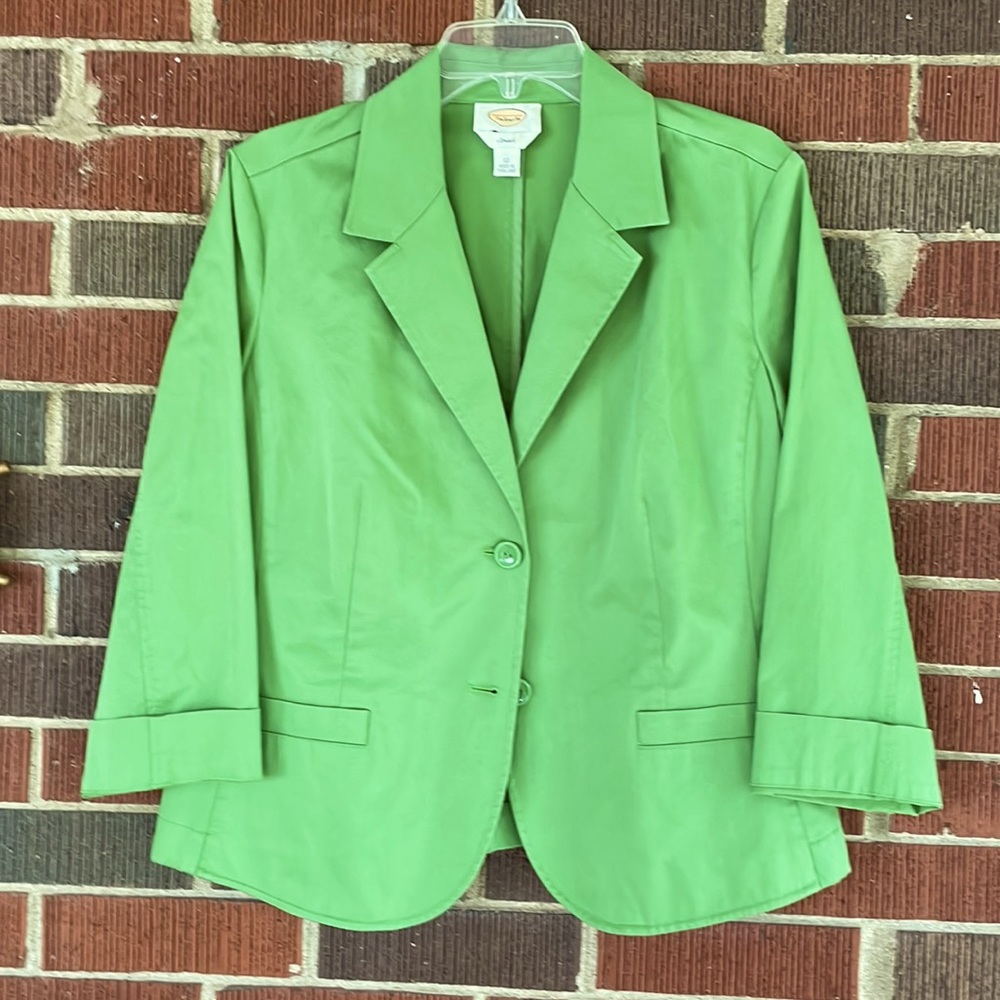 Talbots green cotton blazer